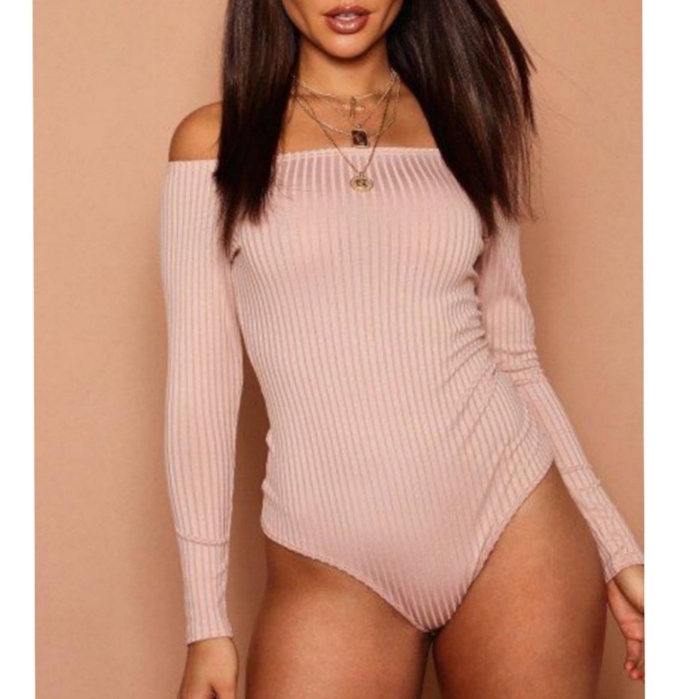 NEW Boohoo Jumbo Ribbed Bodysuit